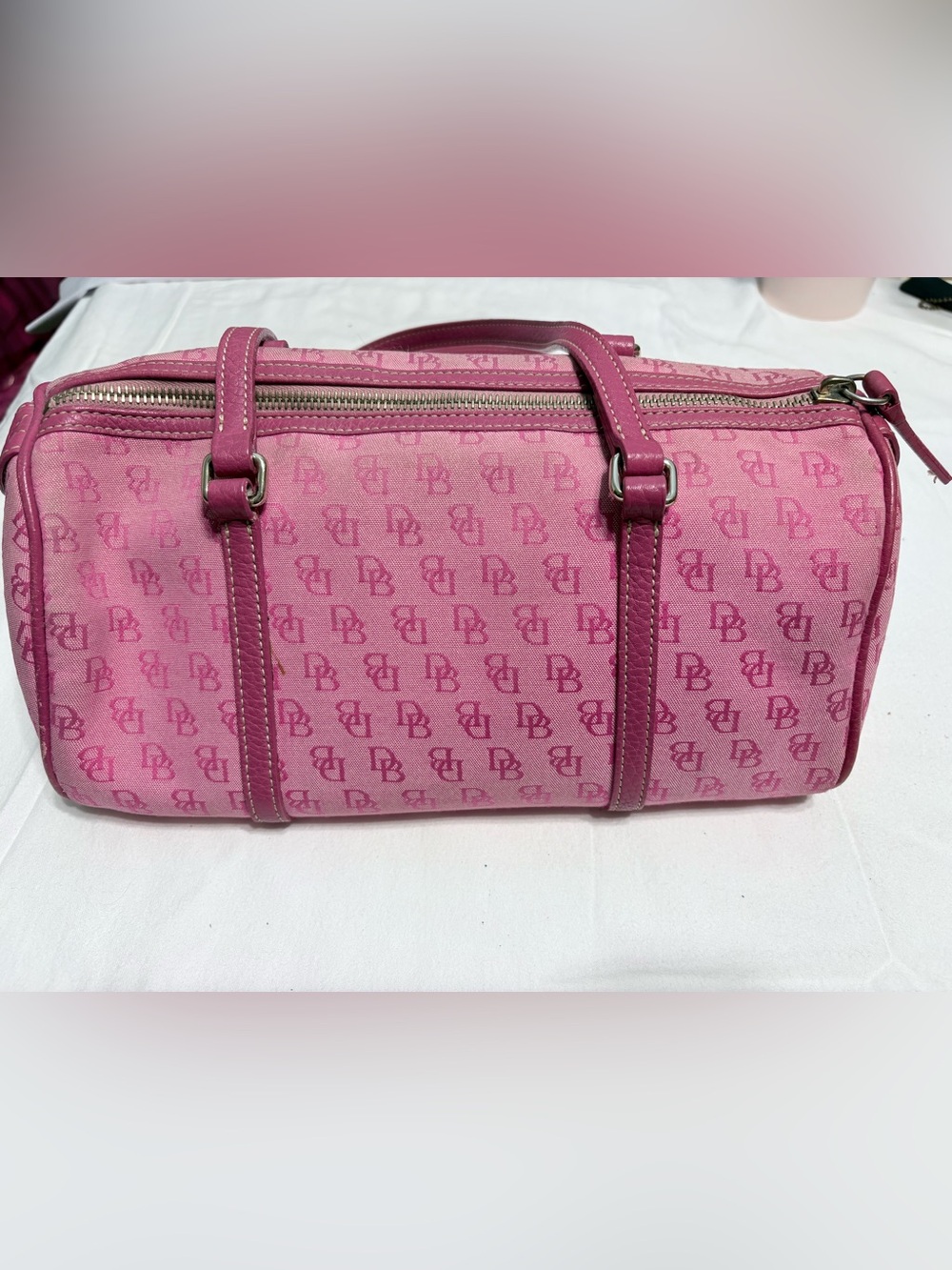 Dooney & Bourke Pink Logo Barrel Mini Bag
